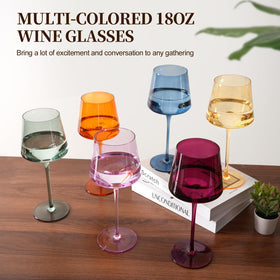 LUXULISH hand blown 18oz wine glasses for elegant sipping
