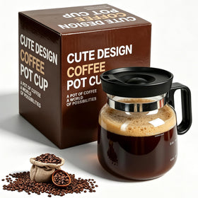 Luyyholara 16oz glass coffee mug with spill-proof lid, ideal for travel and office use.