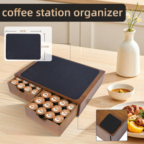 Lveesto wooden pod drawer open interior showing ample pod storage.