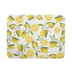 Lvhompro Lemon Dish Drying Mat pattern closeup showing vibrant print and absorbent fibers
