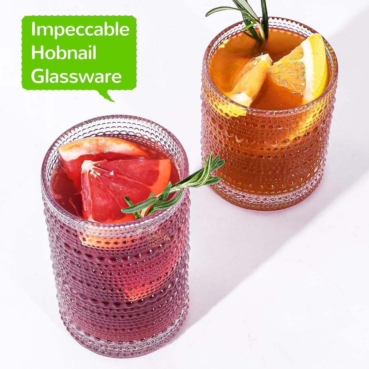 Lvtrupc table arrangement featuring hobnail glasses for stylish dining