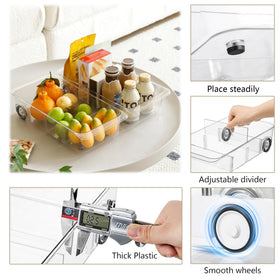 LXLXXL adjustable dividers create custom compartments for snacks and produce.