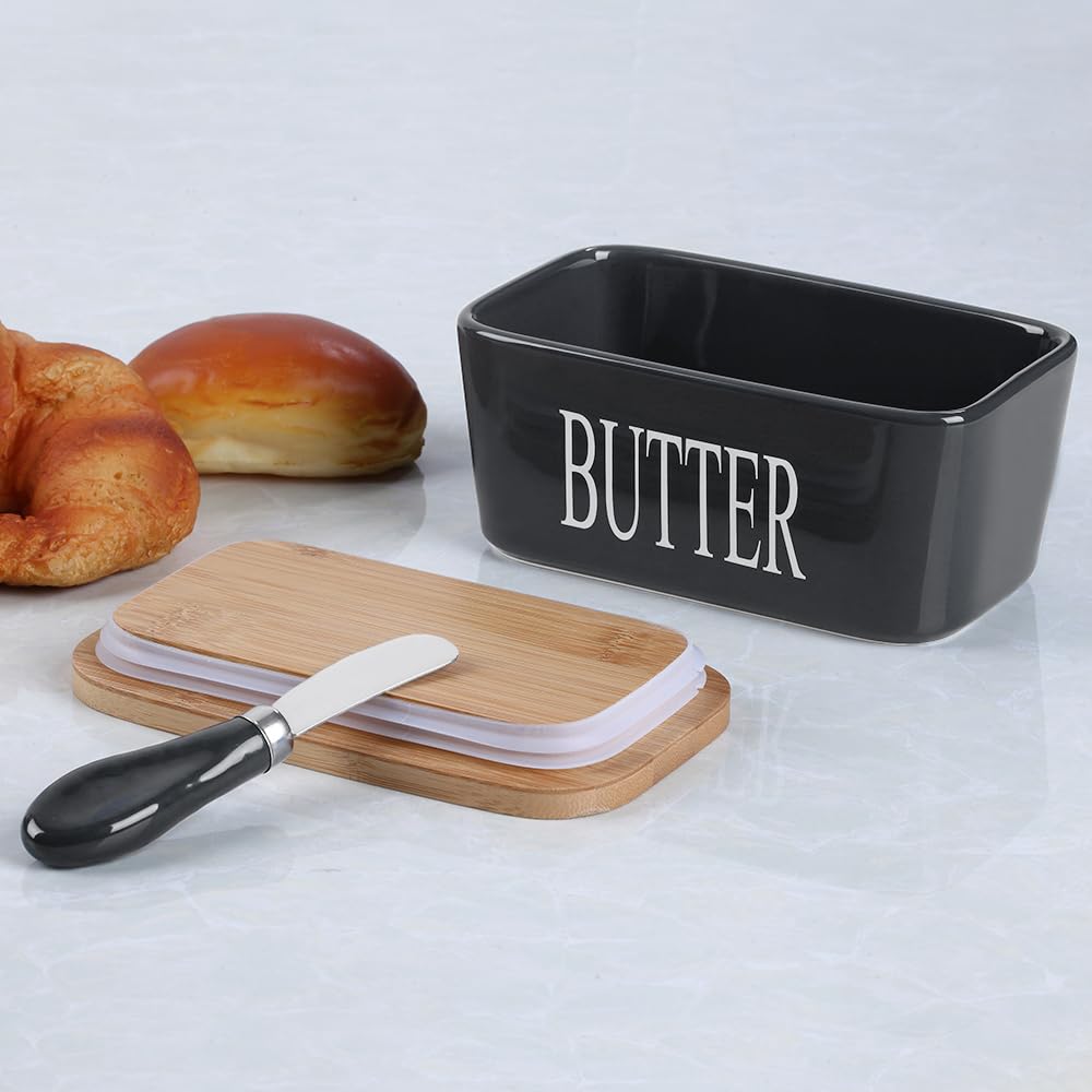 Lxmons butter dish in the fridge keeps butter organized and fresh.