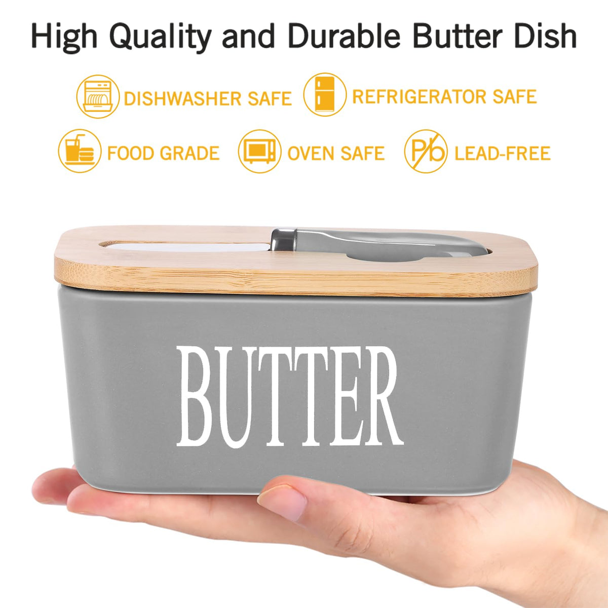 Lxmons butter dish sealing ring close-up blocks fridge odors.