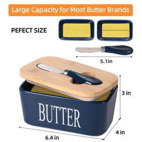 Lxmons butter dish easily cleans up thanks to removable ring and non-stick porcelain.