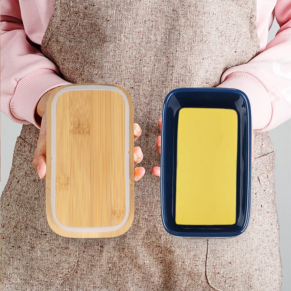Lxmons butter dish lid doubles as a small cutting board during prep.