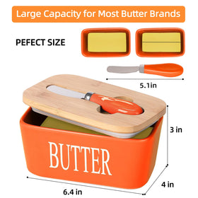 Lxmons butter dish with removable seal ring for easy cleaning.