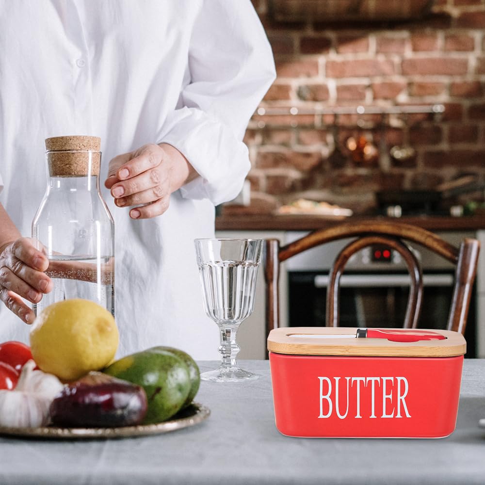 Lxmons porcelain butter dish close-up shows chip-resistant glaze
