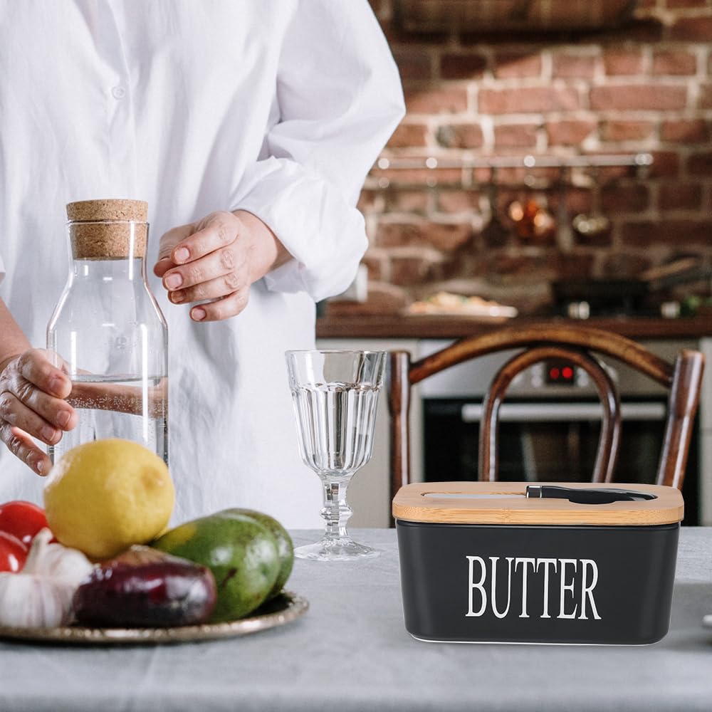 Lxmons porcelain butter dish closeup highlights chip-resistant finish and safe food-grade material.