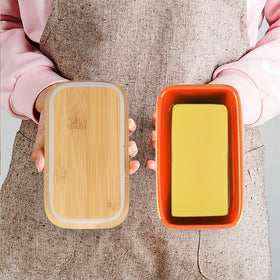 Lxmons butter dish wide base fits two sticks of butter.