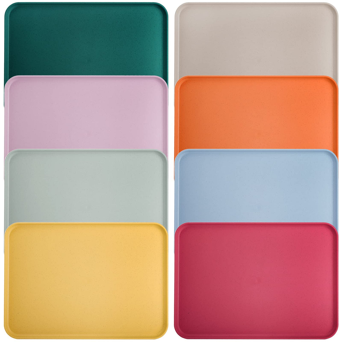 Lyellfe 8-pack colorful rectangular trays for quick-service dining