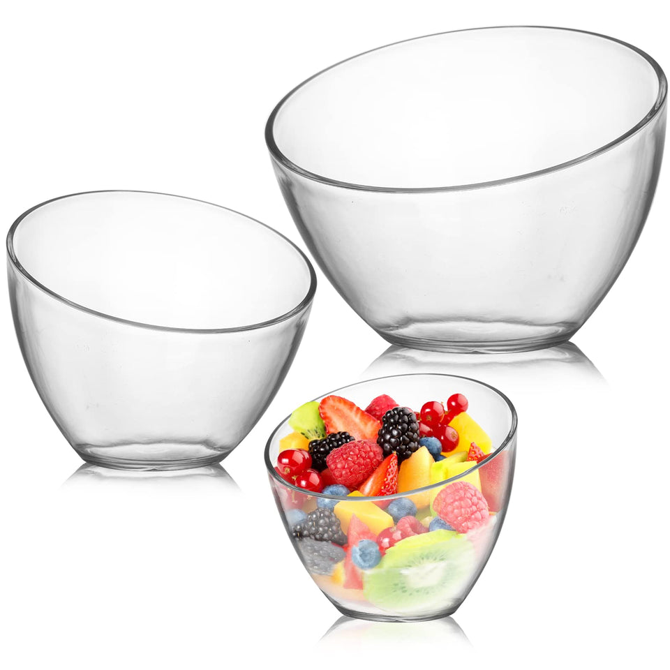 Lyellfe angled bowls collection shows three tiered servings for stylish presentation.