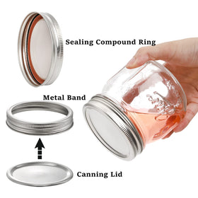 Lyellfe clear glass canning jar lets you see contents at a glance.
