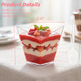 Lyellfe clear plastic dessert cups highlight layered treats with crisp presentation.
