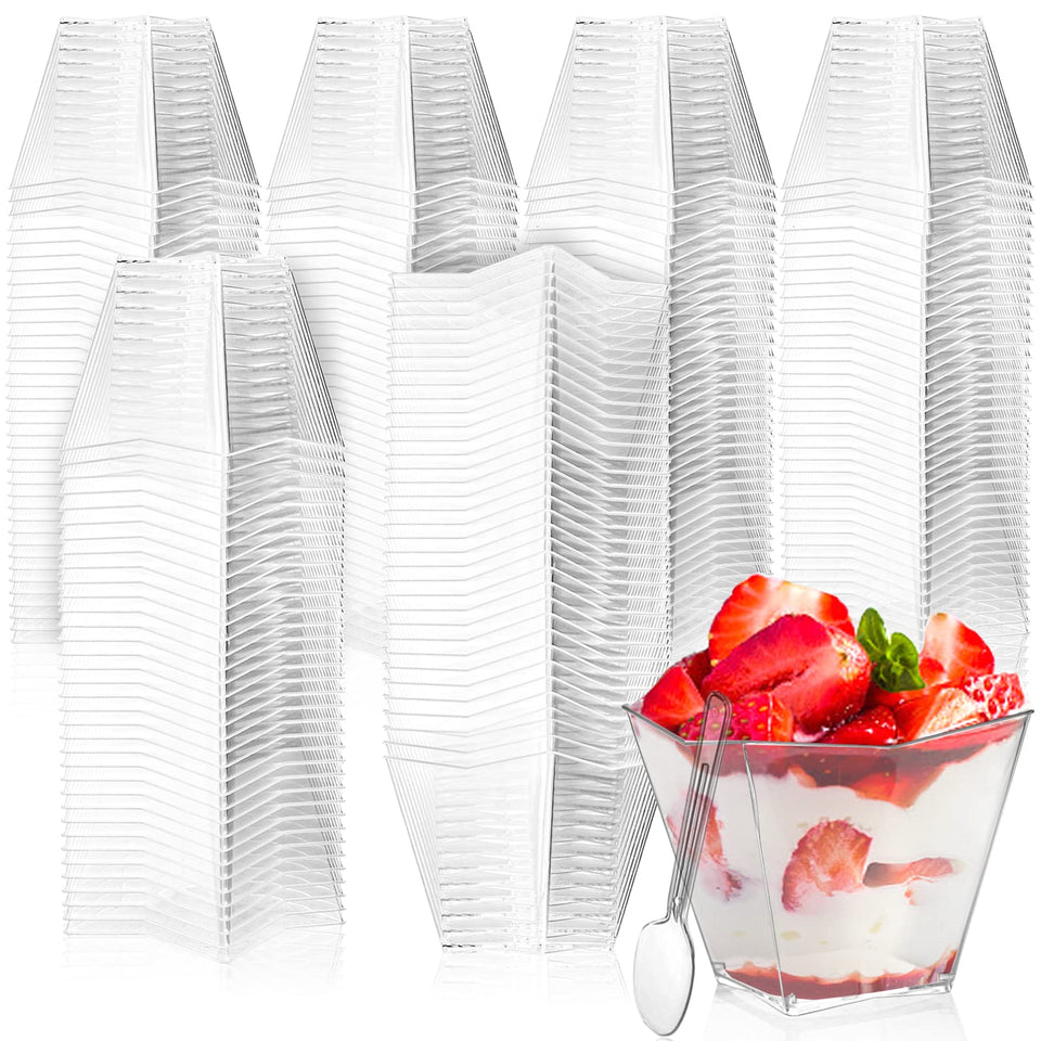 Lyellfe square dessert cups 4oz showcase desserts crisply for stylish party servings.