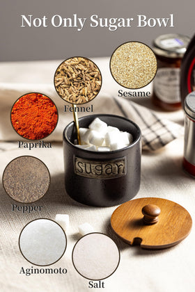 LYEOBOH ceramic sugar bowl with embossed sugar text stays legible