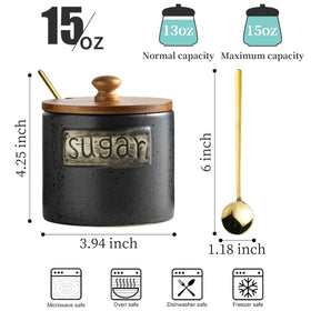 LYEOBOH farmhouse sugar container with wooden lid complements rustic kitchen decor