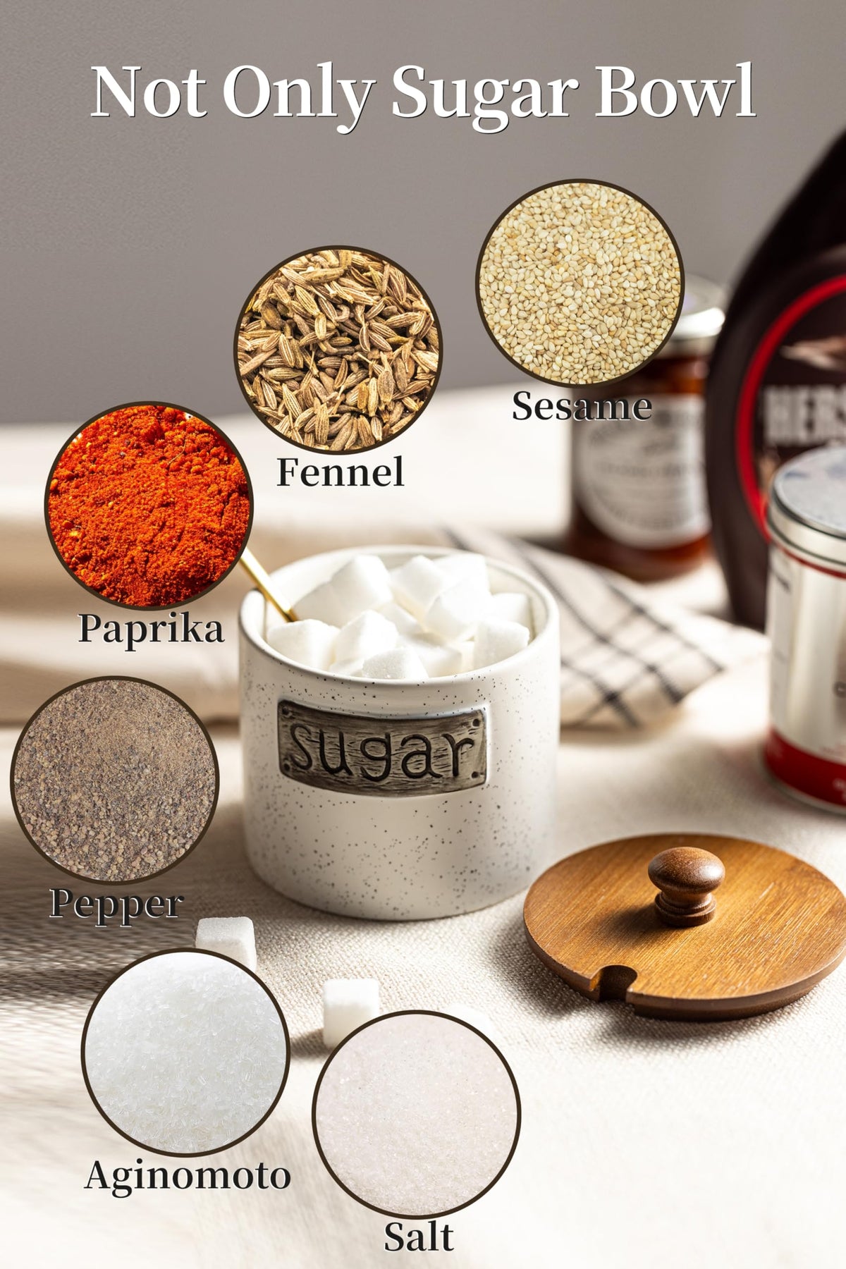 LYEOBOH frosted ceramic sugar container with embossed sugar text