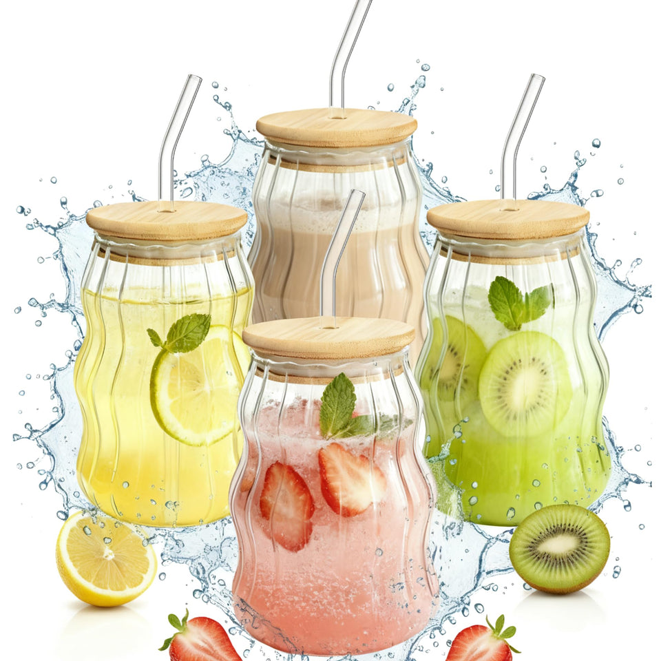 Lyghei 4-pack tumbler with lid and straw, ideal for on-the-go cold drinks.