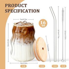 Lyghei glass straw with cleaning brush for quick iced beverage cleanup.