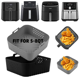 LYHOLKEER air fryer liner bottom close-up, durable silicone for easy cleanup.