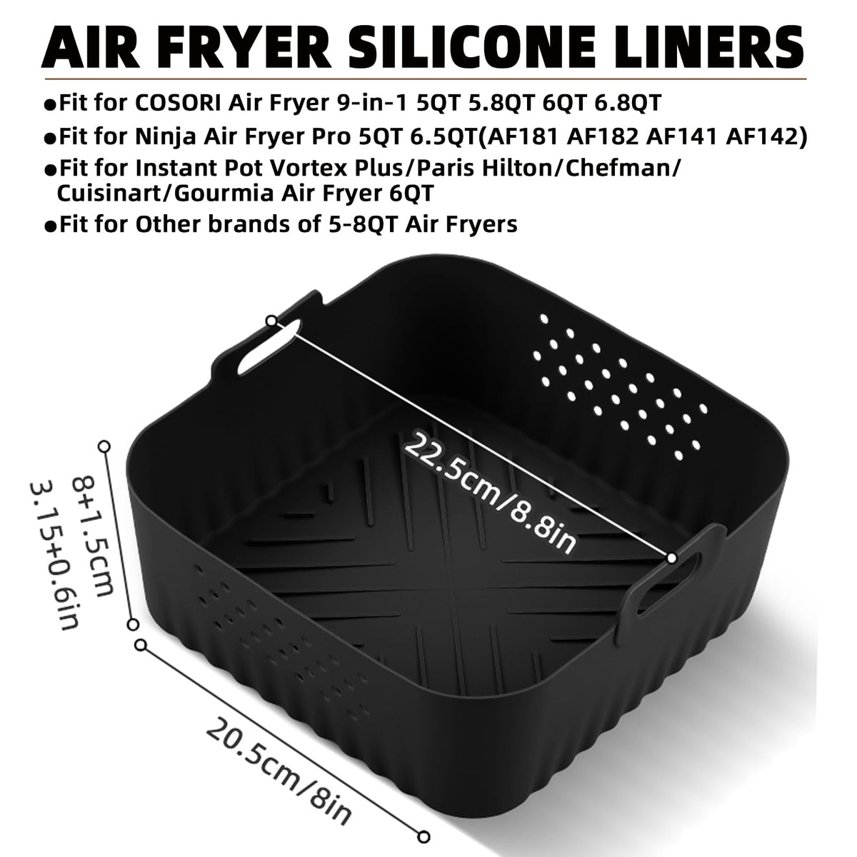 LYHOLKEER perforated surface liner enables even heat circulation for crisp results.