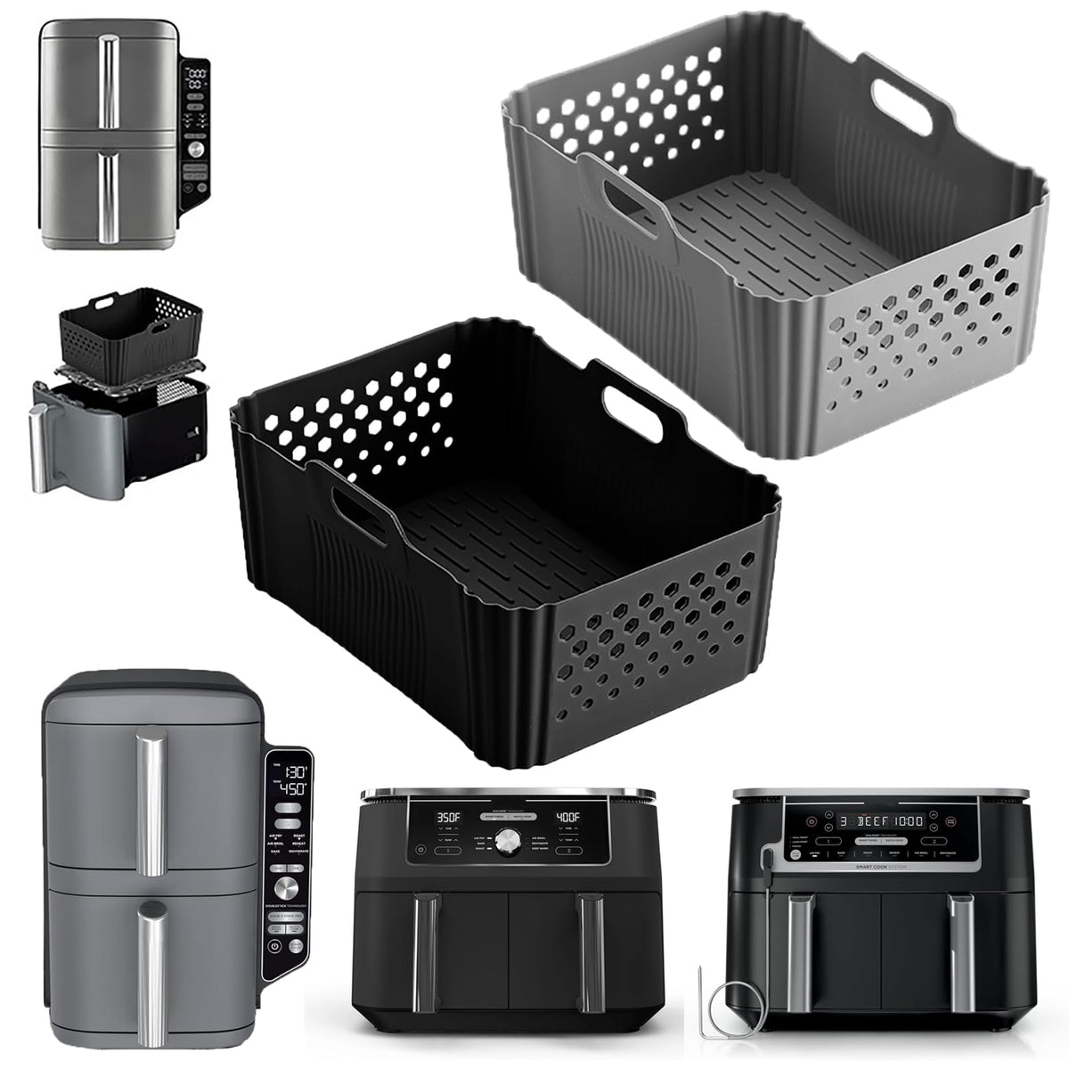 LYHOLKEER Ninja SL401 liner with front perforations for even cooking.