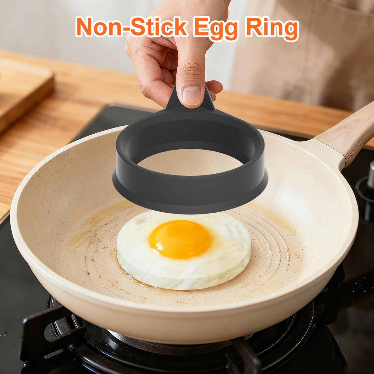 LYNG double-cup egg rings 4-pack let you cook two eggs at once.