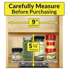 Durable chrome finish on metal wire of spice rack.