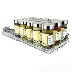 LYNK PROFESSIONAL one-tier spice rack keeps spices within reach during cooking.
