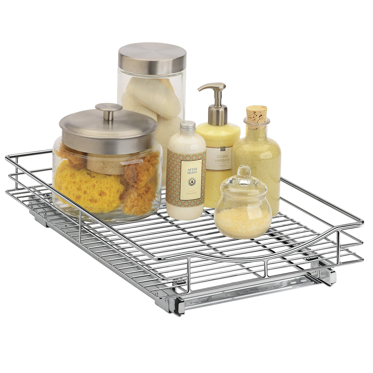 LYNK PROFESSIONAL heavy-duty shelves handle daily pantry and under-sink items