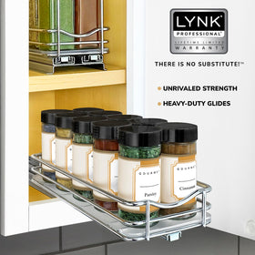 LYNK PROFESSIONAL lifetime warranty backs this cabinet organizer.