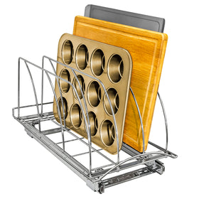 LYNK PROFESSIONAL pull-out cookie sheet organizer - easy access to baking sheets in chrome finish.