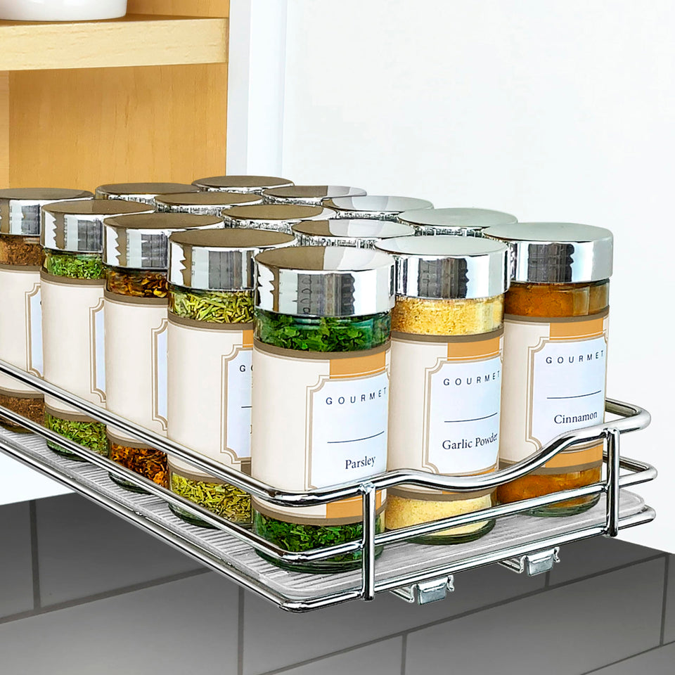 LYNK PROFESSIONAL pull-out spice organization for cabinets with quick access.