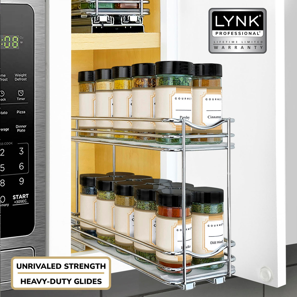 LYNK PROFESSIONAL vertical spice storage frees cabinet space