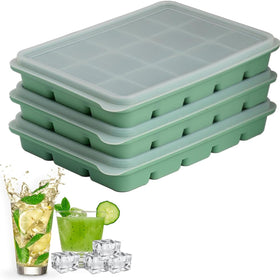 LYQOQYL ice cube trays set of 3 with lids for easy removal and odor control.