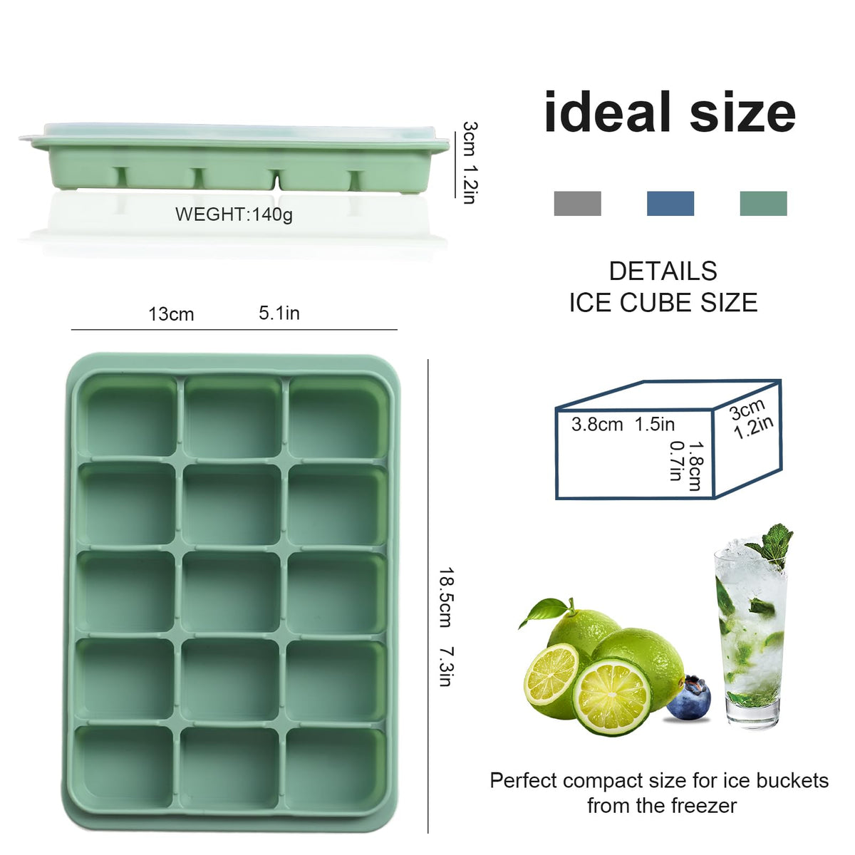 LYQOQYL 1.5-inch cubes chill cocktails without diluting flavors.