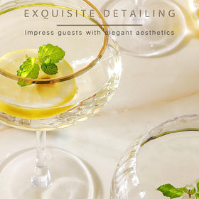 Lysenn ample-capacity coupe glass holds 8.45 oz for generous pours