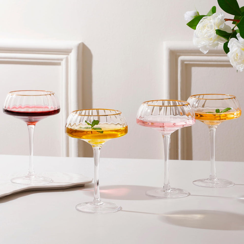 Lysenn coupe glasses set of 4 for elegant entertaining and formal toasts