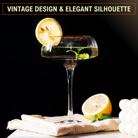 Lysenn gold-rim coupe glass adds a luxury touch to celebrations and toasts