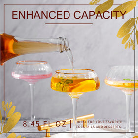 Lysenn stable-base coupe glass provides secure grip and tabletop stability during gatherings