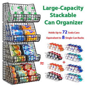 Lyuwanxian can organizer assembly details highlighting quick setup with two screws per basket.