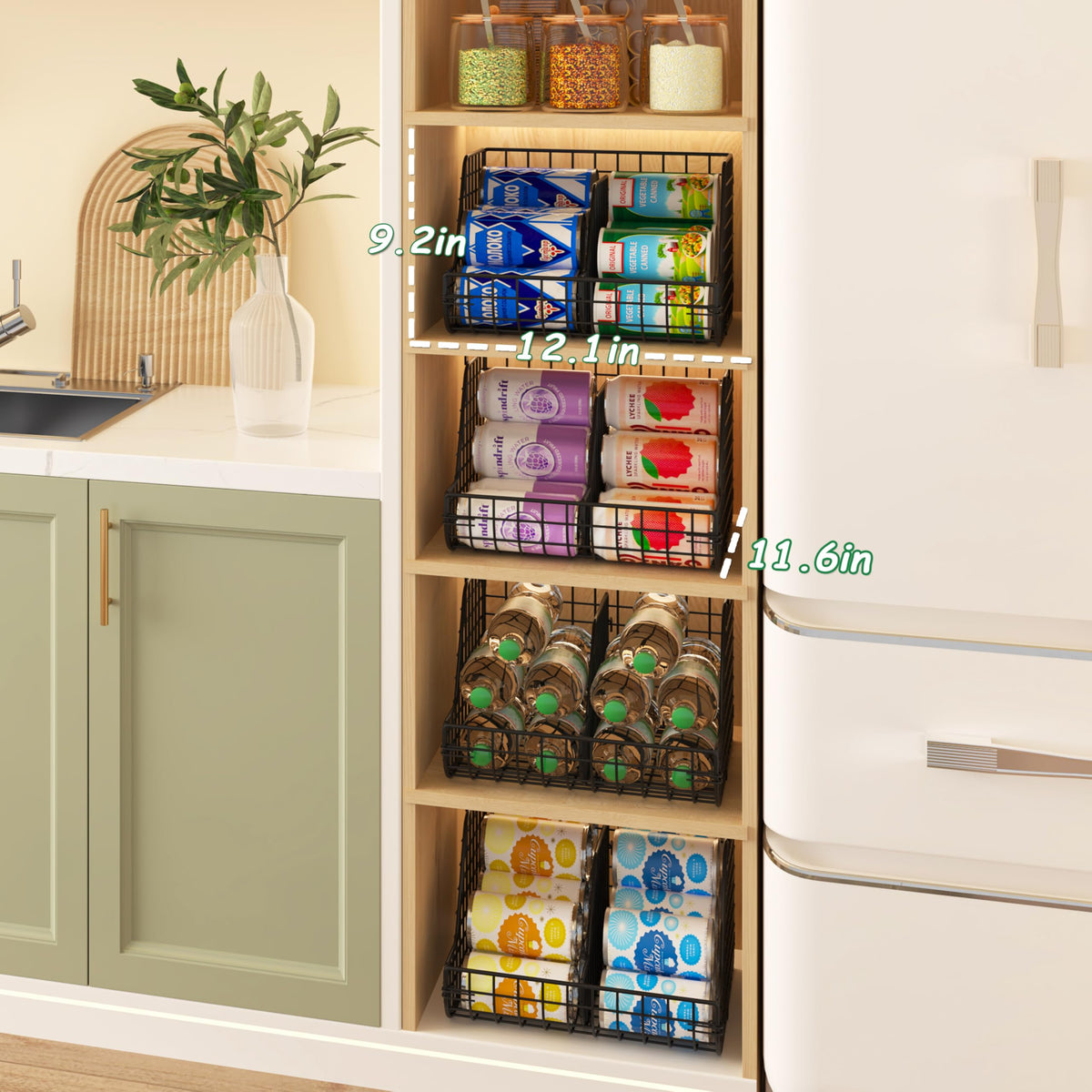 Lyuwanxian sturdy wire construction ensures durable, long-lasting can storage.
