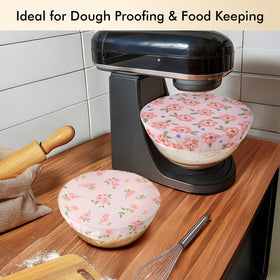 Lyvhoris sourdough bowl cover 12inch wide coverage fits large bowls and baskets.
