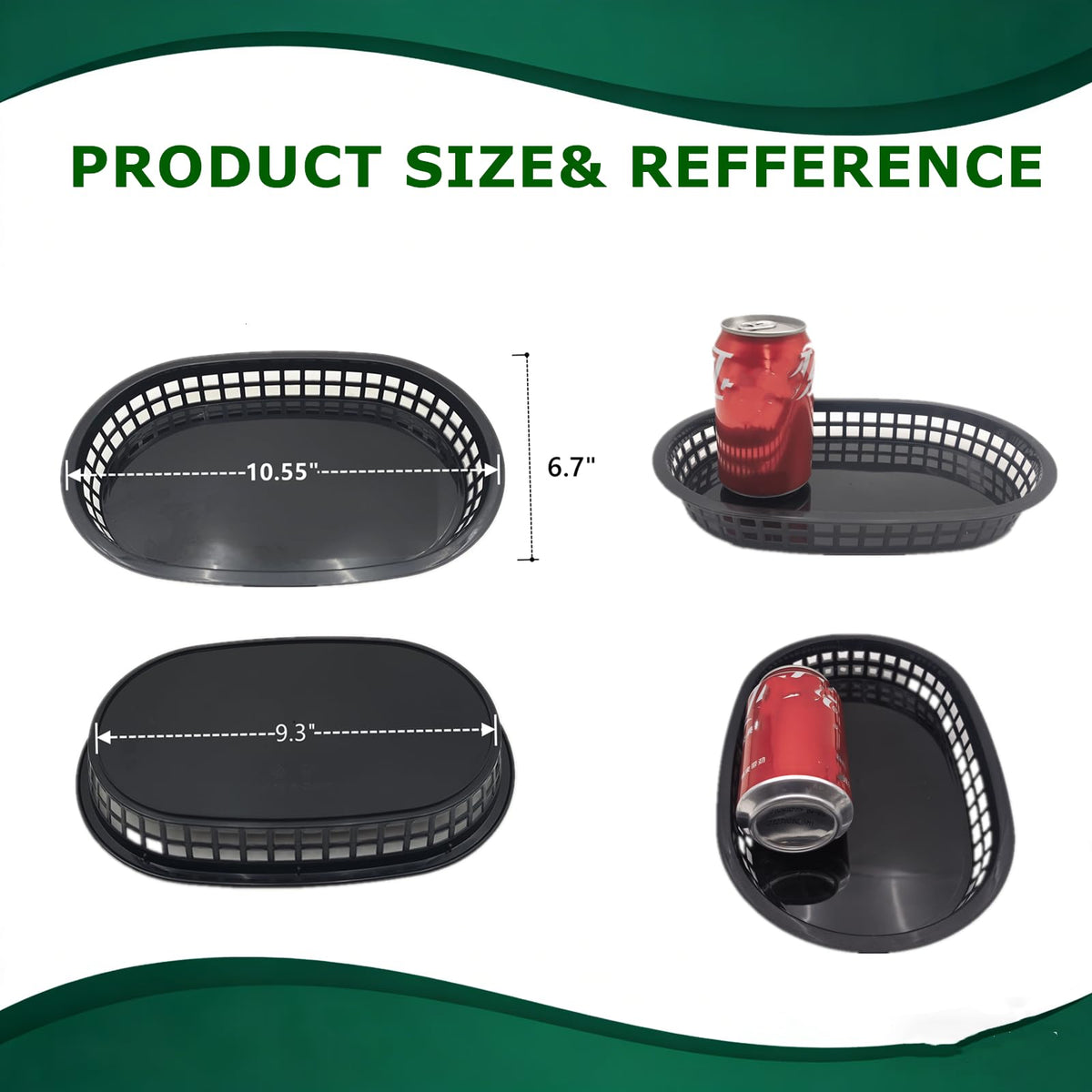 LyyGuanYoo black plastic basket 10.5x7 inch with reusable design