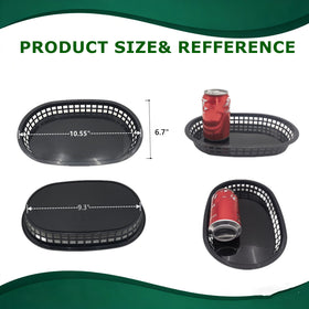 LyyGuanYoo black plastic basket 10.5x7 inch with reusable design