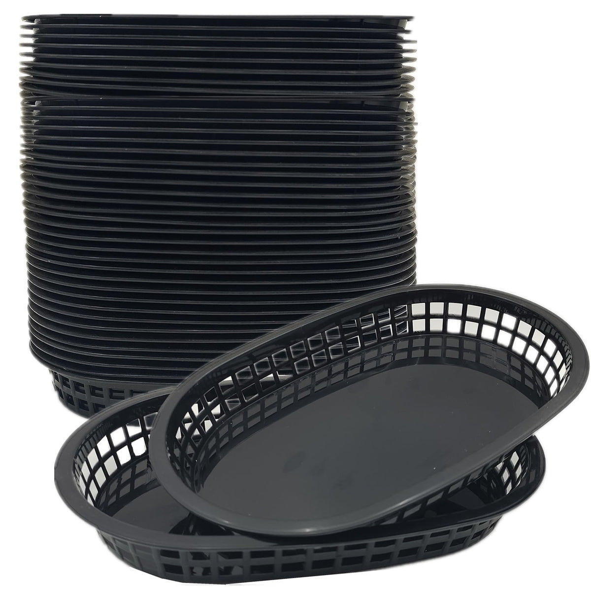 LyyGuanYoo fast food baskets 40-pack in black for easy serving