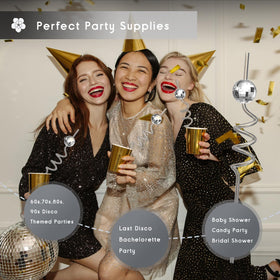 LZC LADYS GIFT 70s disco theme decor with disco ball straws for celebrations.