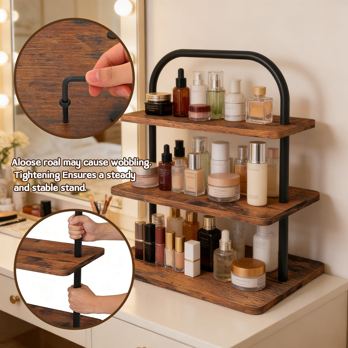 LZelriy Cupcake Stand 2-Pack finish shows warm vintage brown and easy cleaning.