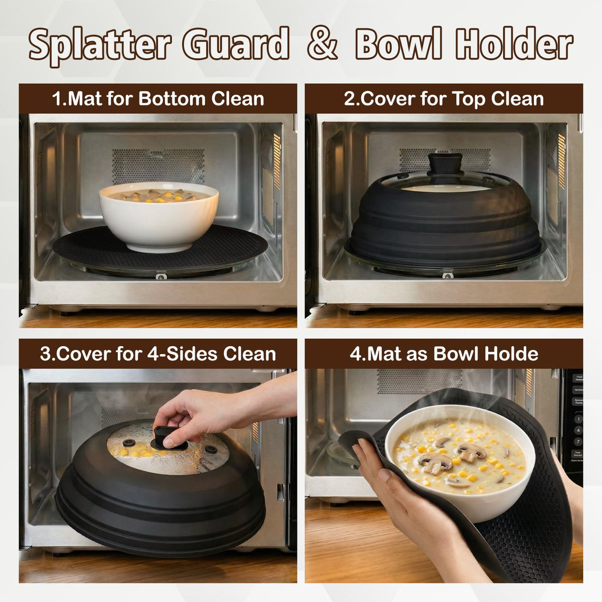 Lzerking 10-8 inch diameter cover fits plates and bowls securely.